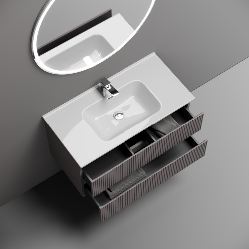 Тумба под раковину Sancos SNOB T SNT90SM 89х45х50 подвесная цвет бежевый - фото 5